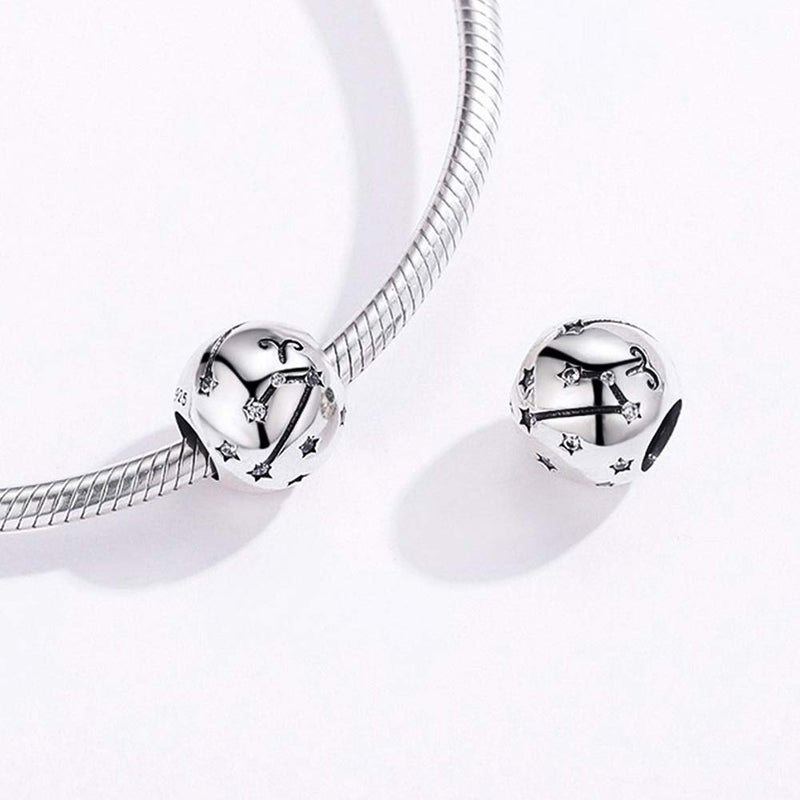 LAMOONY Constellation Charm 925 Sterling Silver Aries Charm Birthday Charm Anniversary Charm Love Charm Faith Charm for Pandora Charm Bracelet (Aries(3.21-4.19)) - Image 4